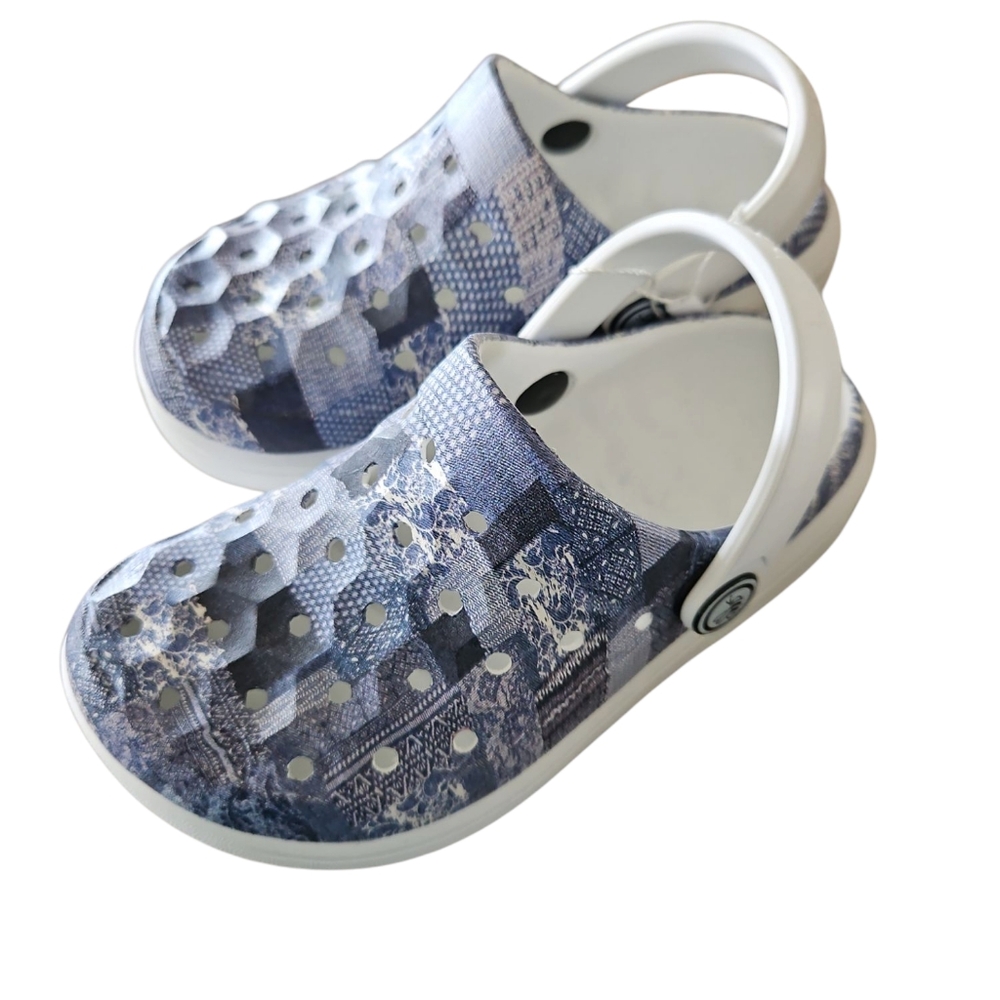 Joybees‎ Size 10 Girl's New Blue Patterned Clogs Water Shoes